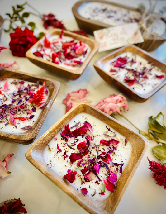 Small Celosia Dough Bowl Candle