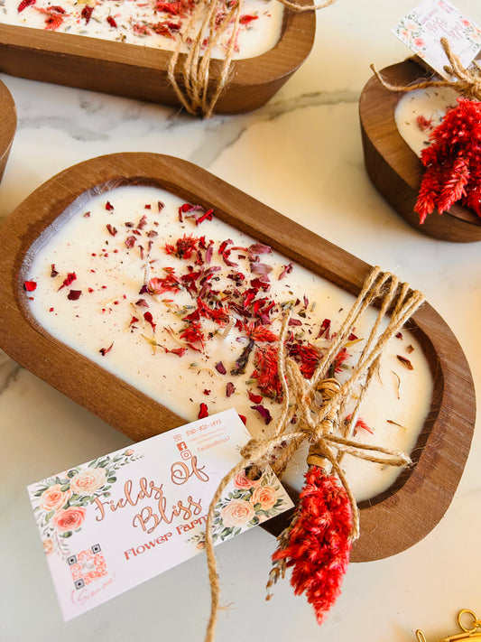 Large Celosia Dough Bowl Candle