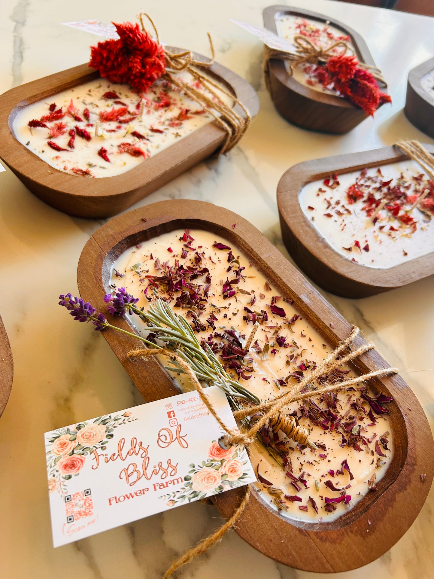 Large Lavendar Dough Bowl Candle