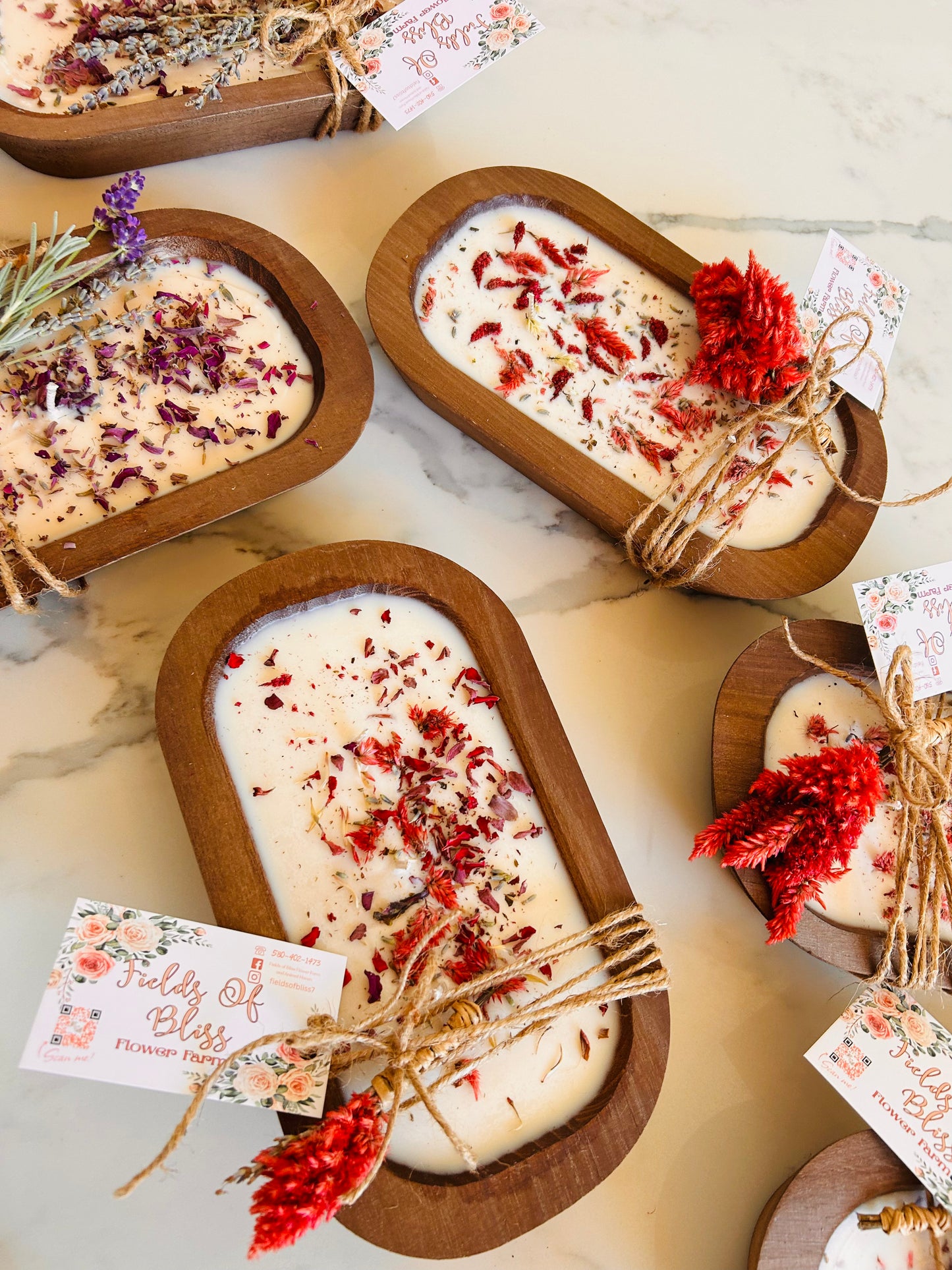 Large Celosia Dough Bowl Candle