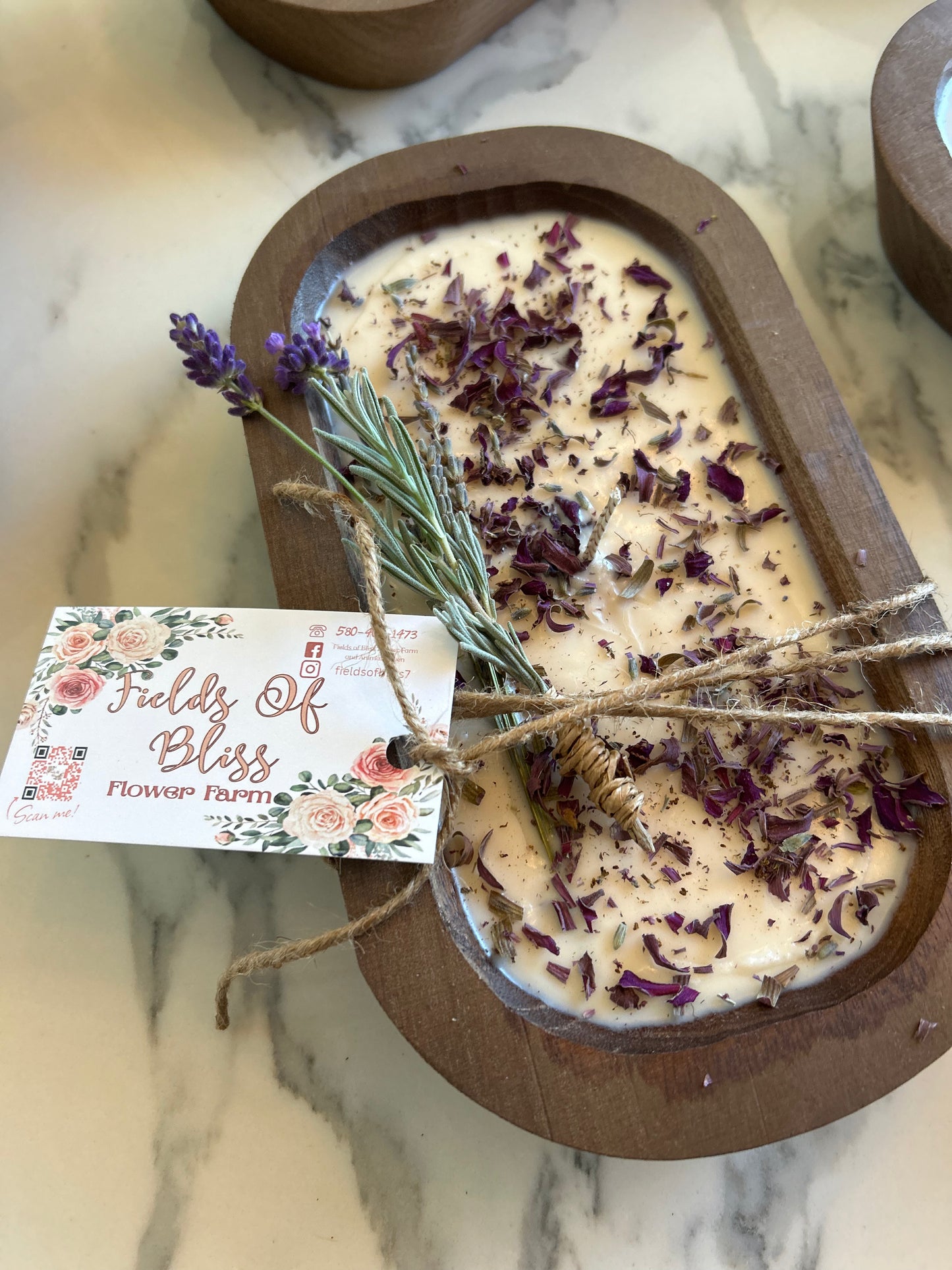 Large Lavendar Dough Bowl Candle