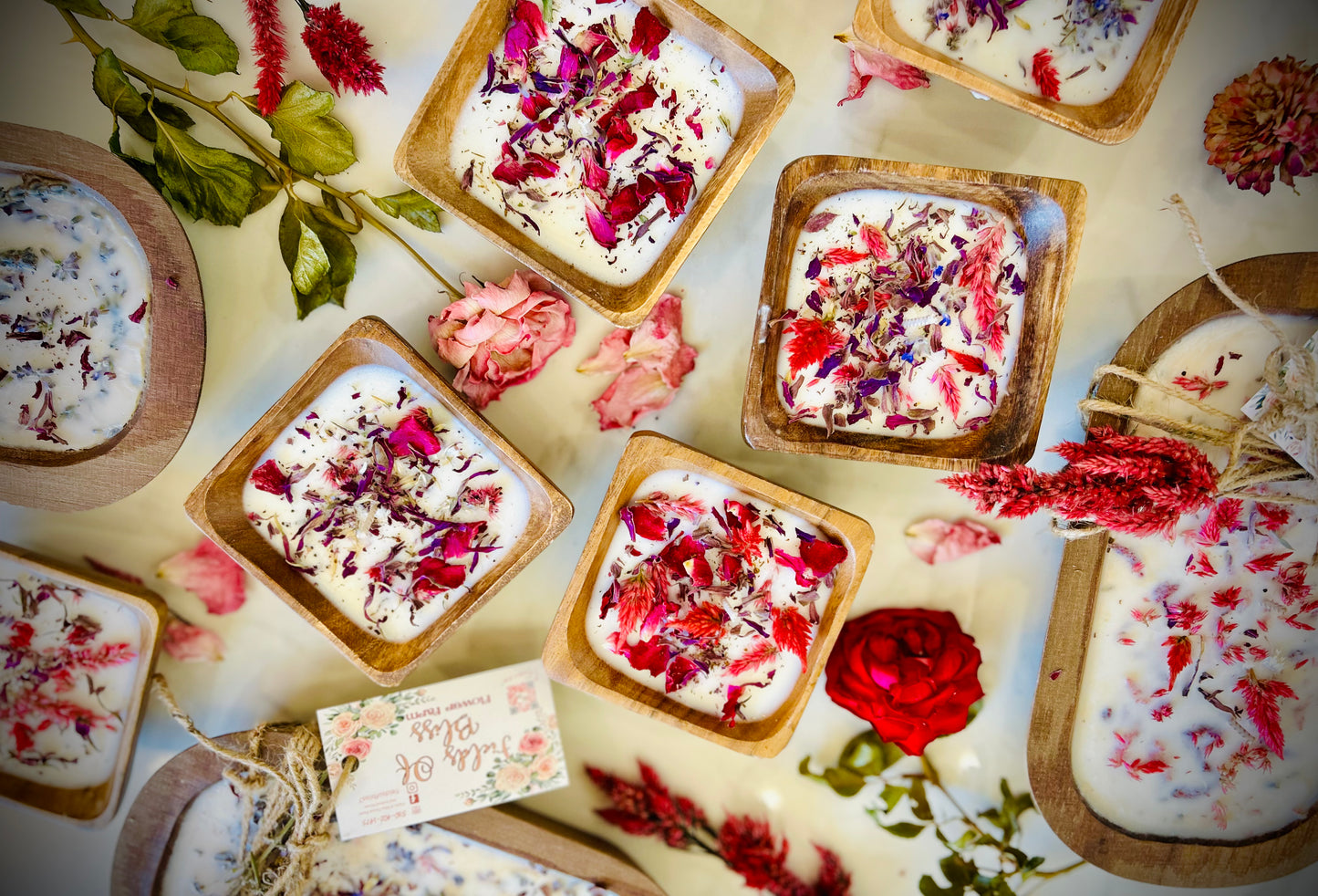 Large Celosia Dough Bowl Candle