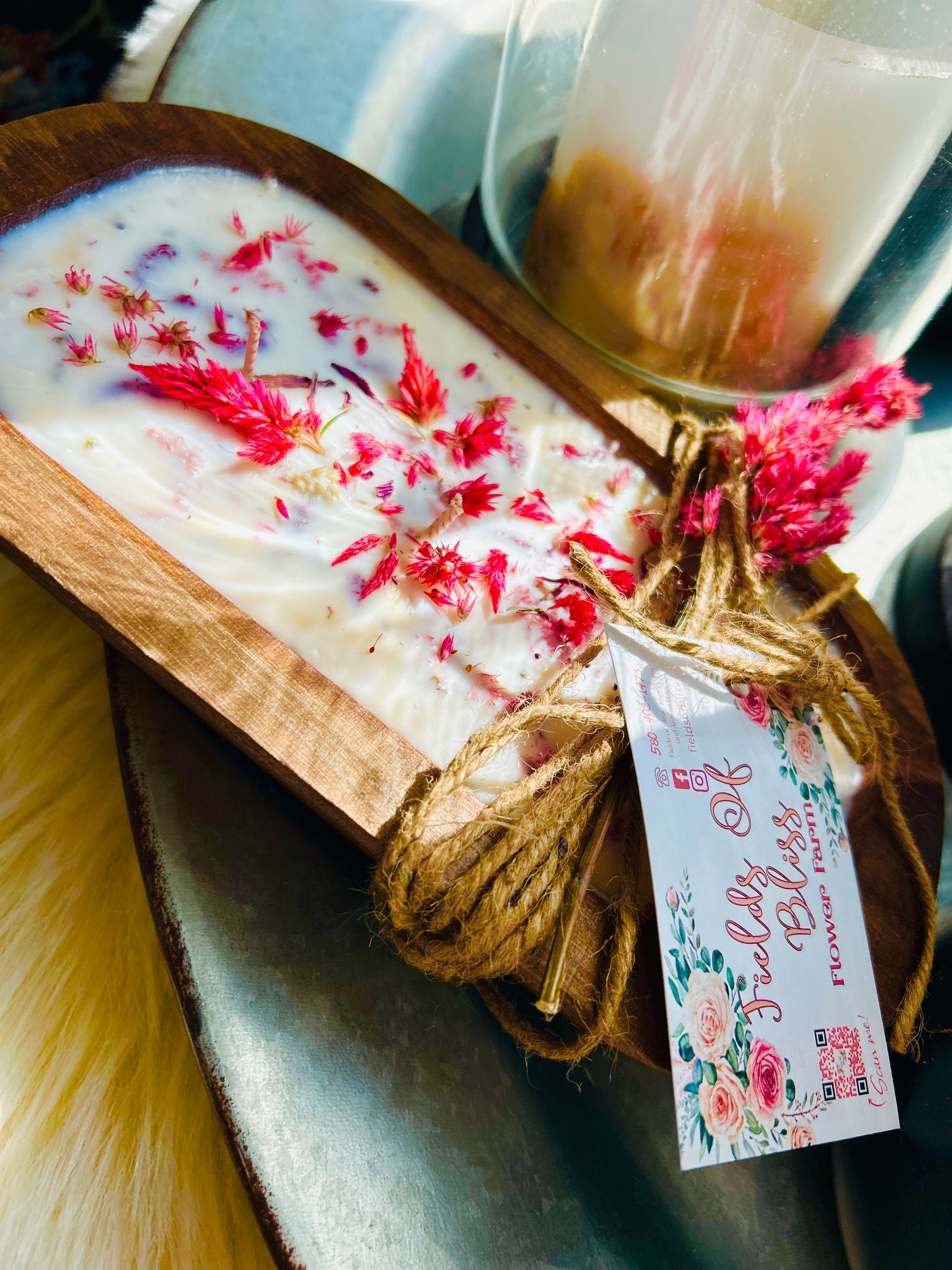 Large Celosia Dough Bowl Candle