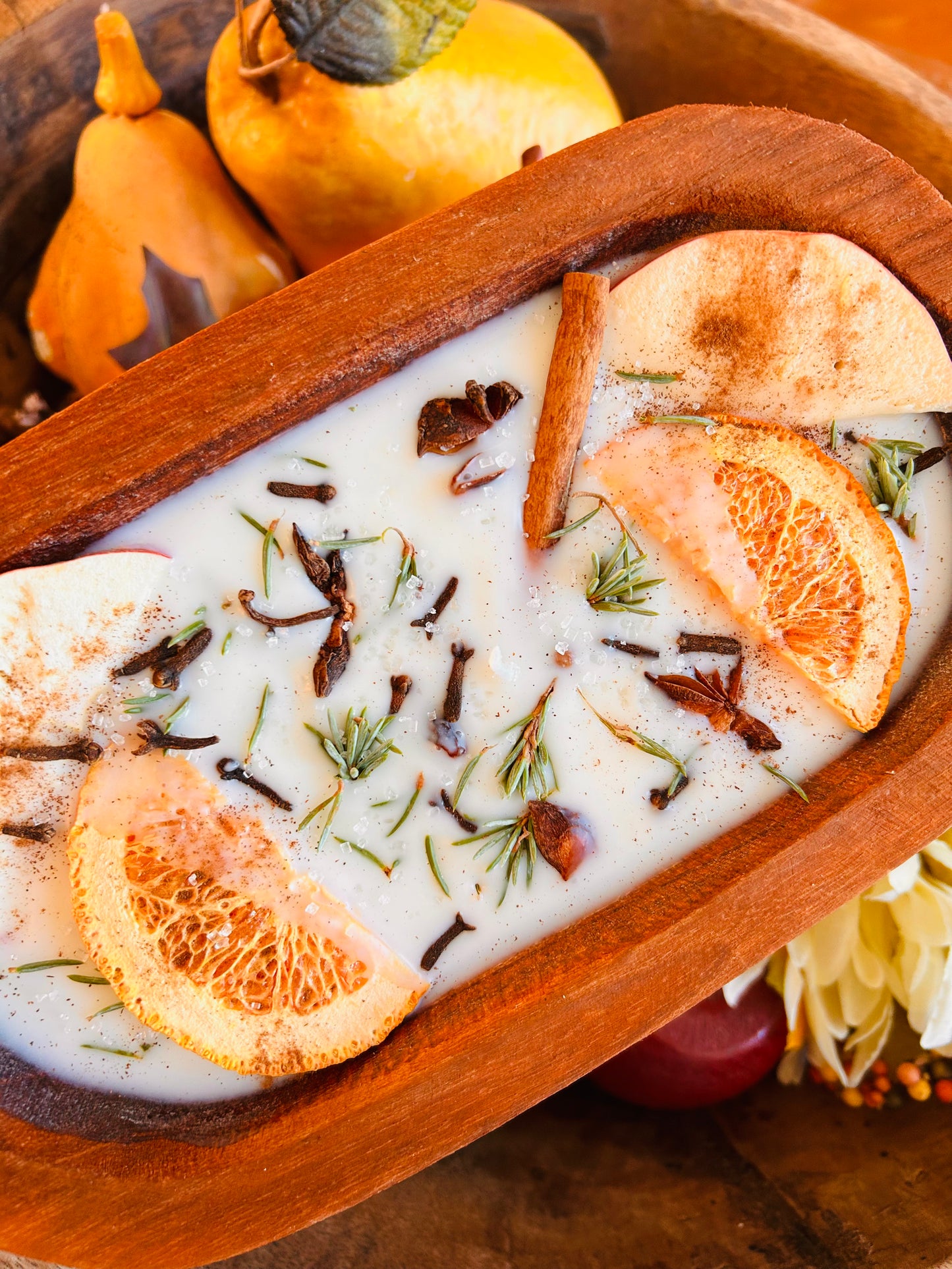 Large Mahogany Teakwood Candle